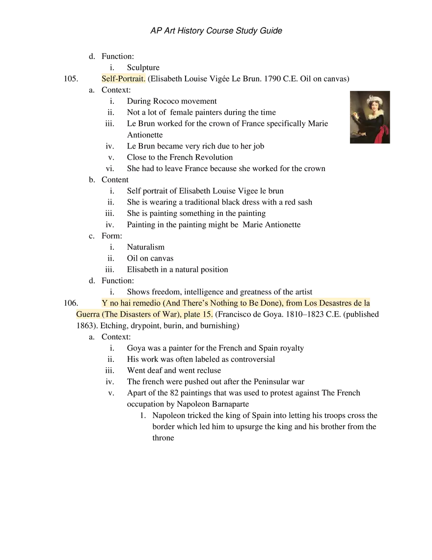 AP Art History Unit 4 Late Europe and Americas - Page 25