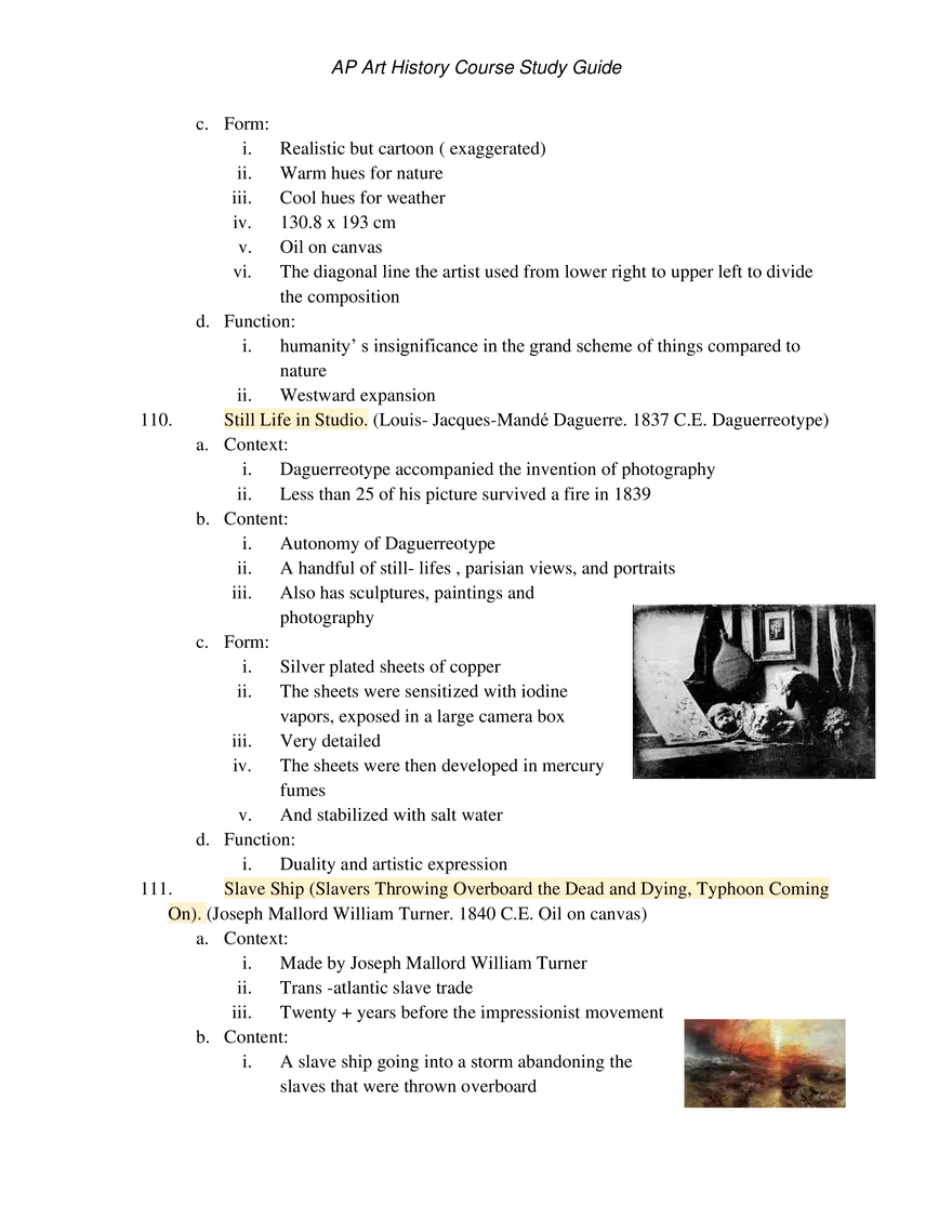 AP Art History Unit 4 Late Europe and Americas - Page 28