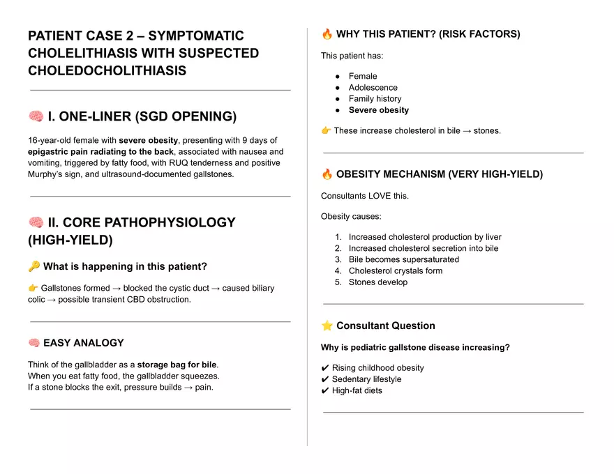 Symptomatic Cholelithiasis With Suspected Choledocholithiasis - Page 1