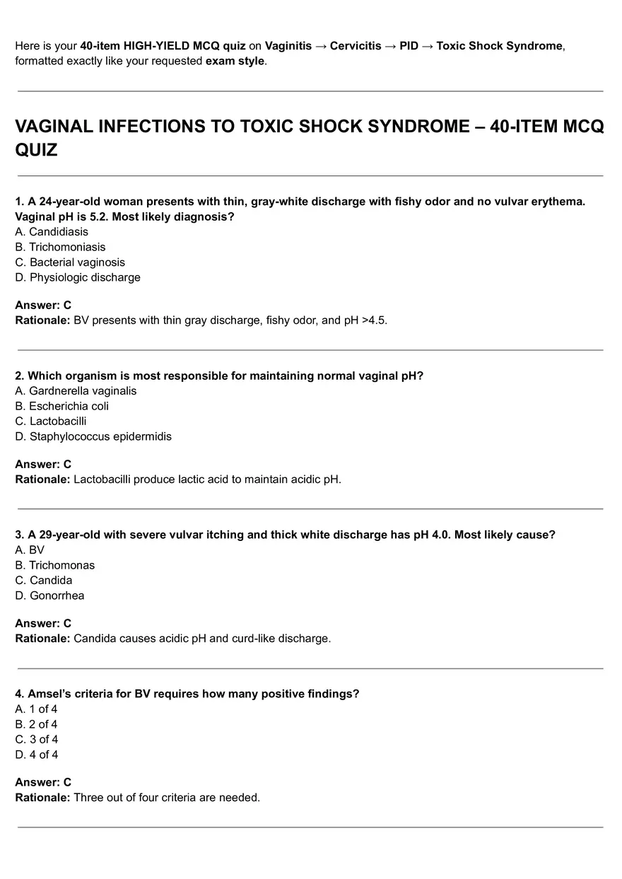 Vaginal Infections to TSS - Page 1