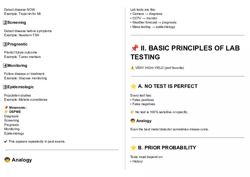 Cheat Sheet - Clin Path Lecture 1 - Page 13