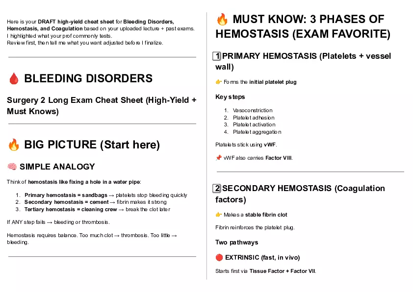 Cheat Sheet - Clin Path Lecture 1 - Page 21