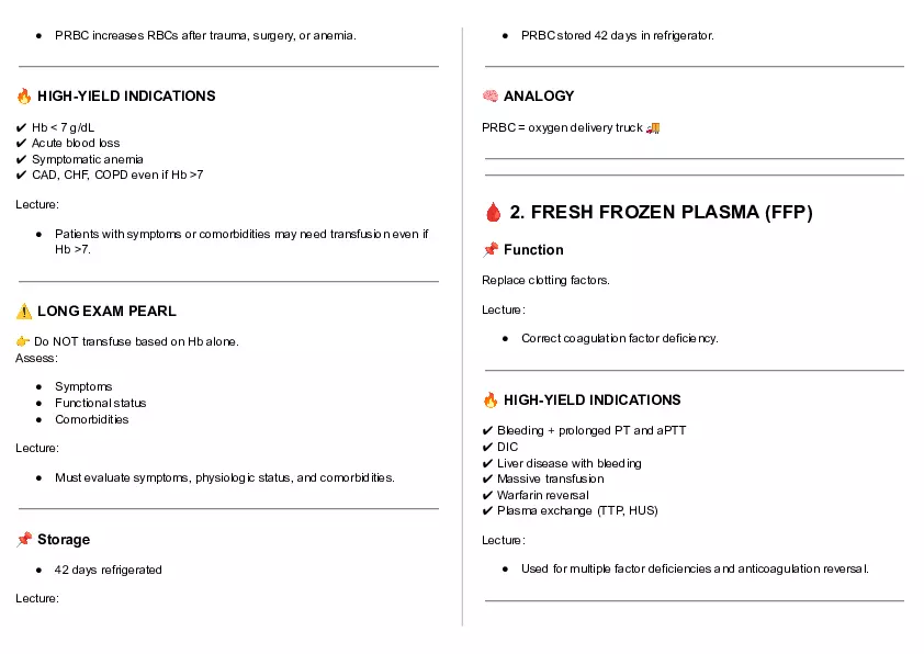 Cheat Sheet - Clin Path Lecture 1 - Page 31