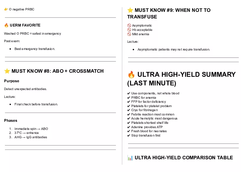 Cheat Sheet - Clin Path Lecture 1 - Page 37