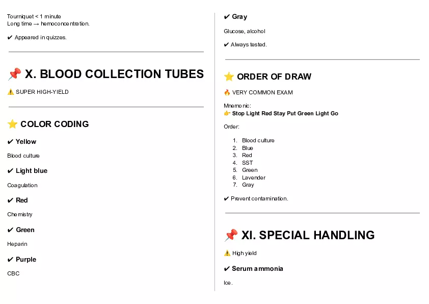 Cheat Sheet - Clin Path Lecture 1 - Page 41