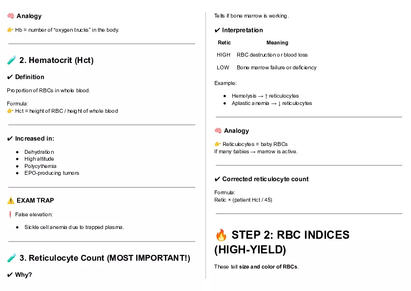 Cheat Sheet - Clin Path Lecture 1 - Page 4