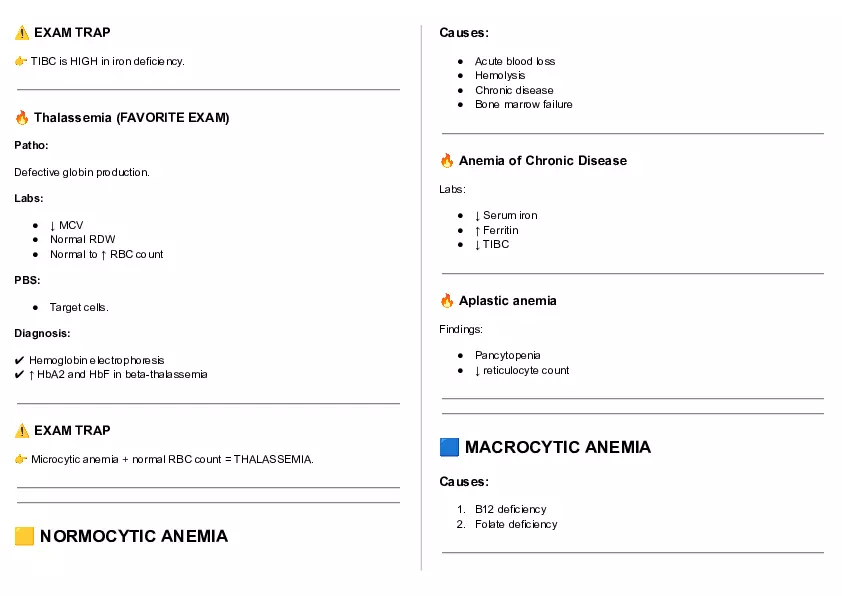 Cheat Sheet - Clin Path Lecture 1 - Page 6