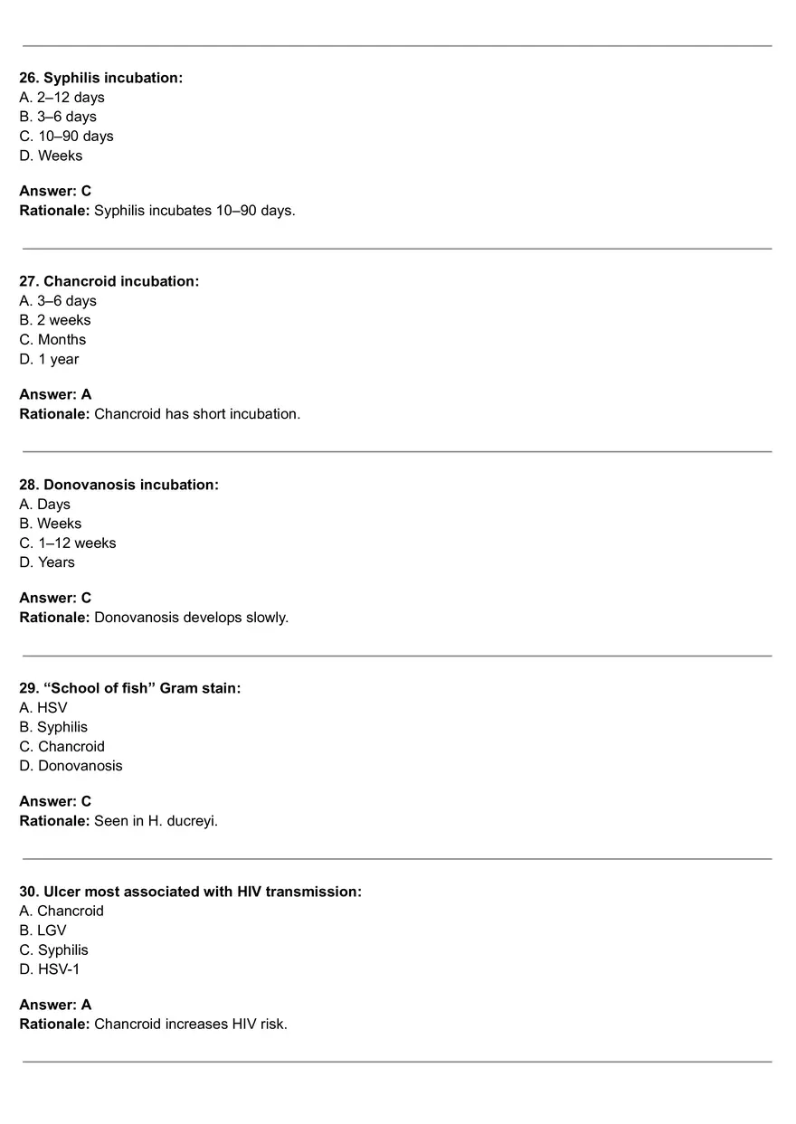Genital Ulcers - 40-item High-yield MCQ Quiz - Page 6