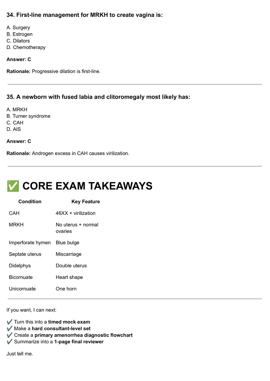 Congenital Anomalies Of The Female Reproductive Tract Quiz - Page 9