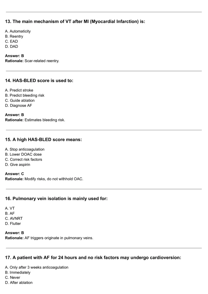 High-yield Arrhythmia Mcq Quiz - Page 4
