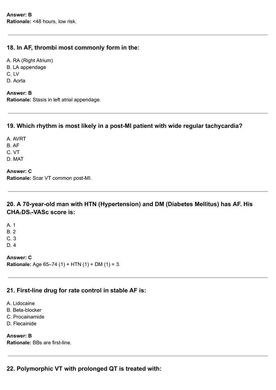 High-yield Arrhythmia Mcq Quiz - Page 5