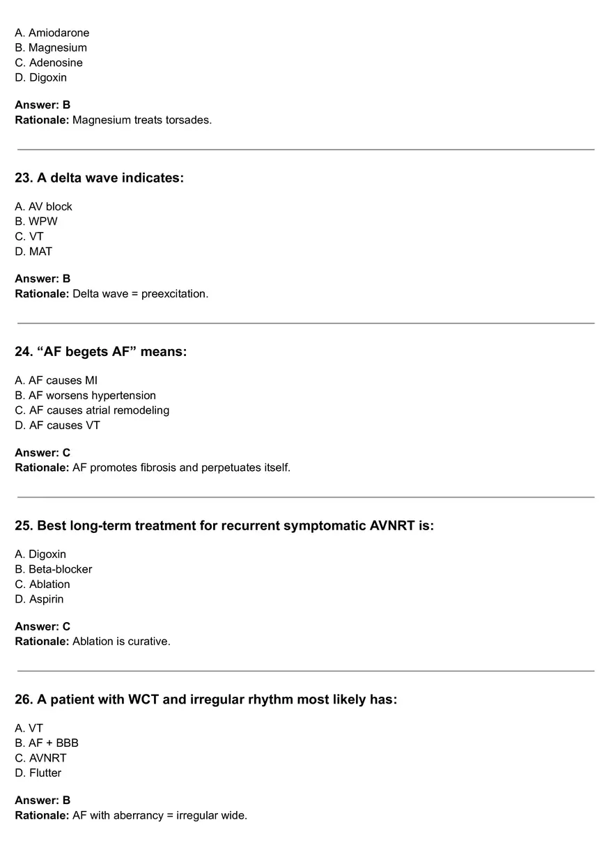 High-yield Arrhythmia Mcq Quiz - Page 6