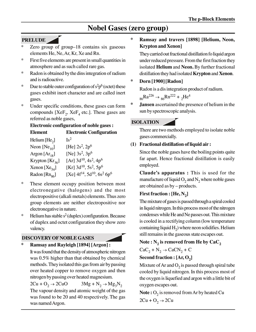 Nobel Gases (Zero Group) - Page 1