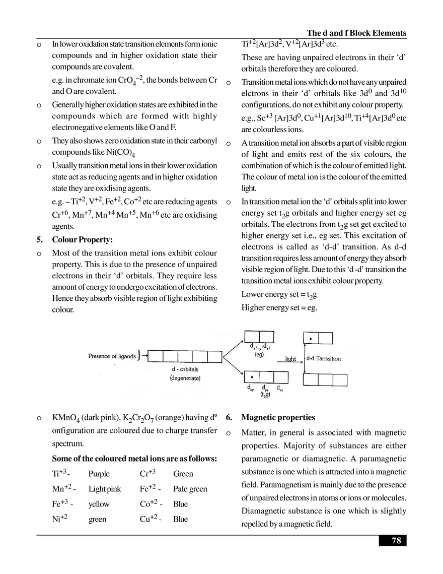 The d and f Block Elements (d -Block Elements) - Page 4