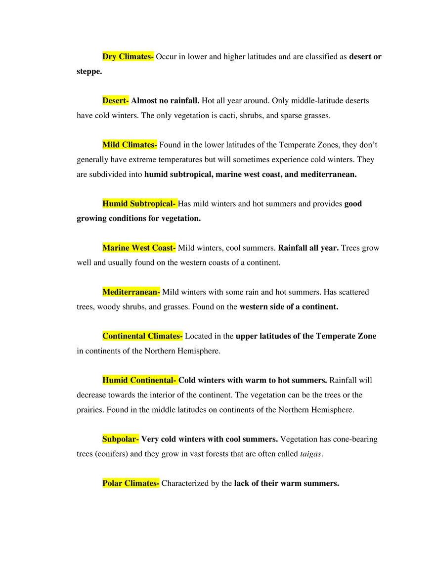 Basics of World Geography Study Guide - Page 26