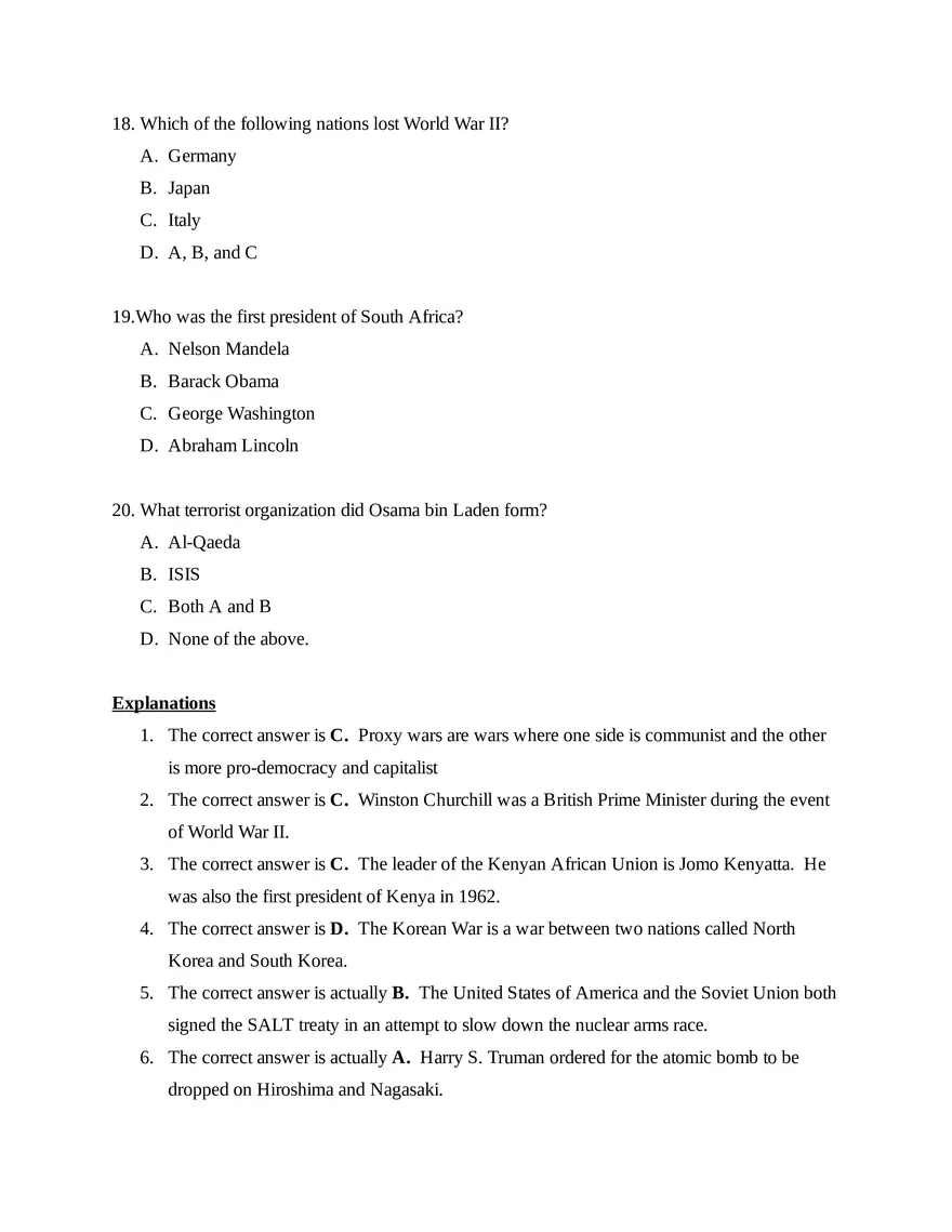 AP World History Unit 8 Quiz - Page 5