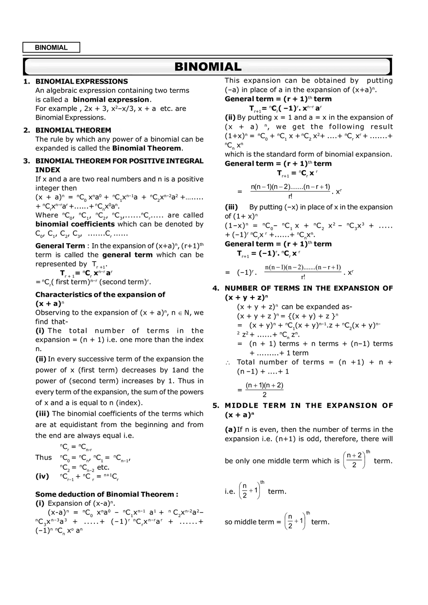 Binominal Notes - Page 1