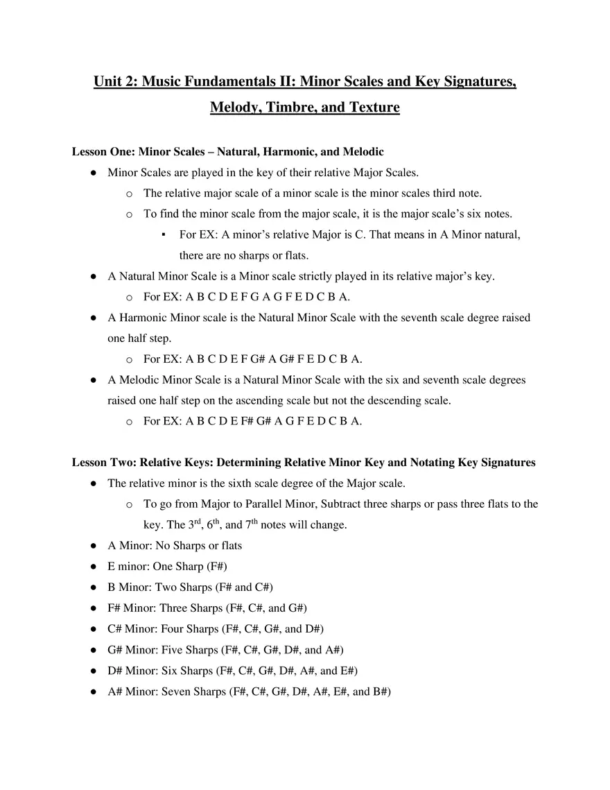 AP Music Theory Unit 2 Music Fundamentals I - Page 1