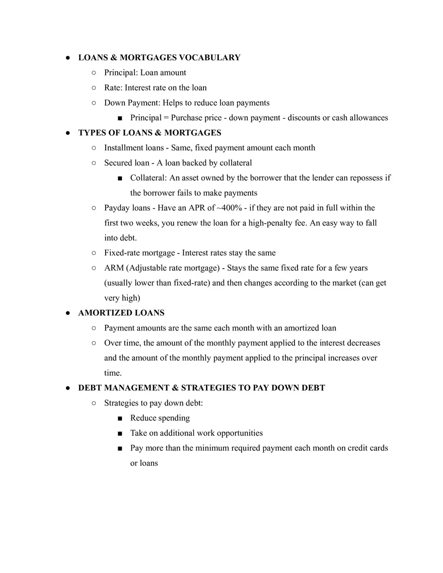 Financial Literacy Credit, Loans, and Debt Management - Page 3