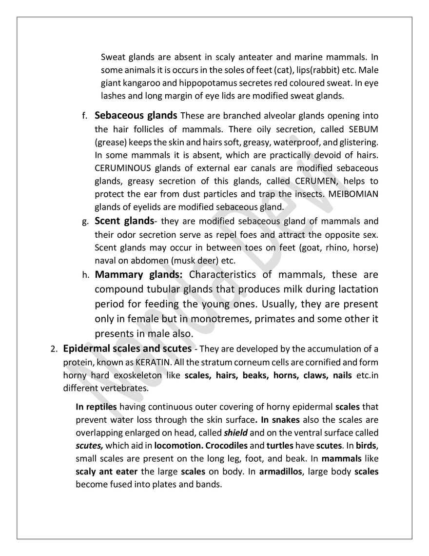 Integument And Its Derivatives In Vertibrates - Page 5