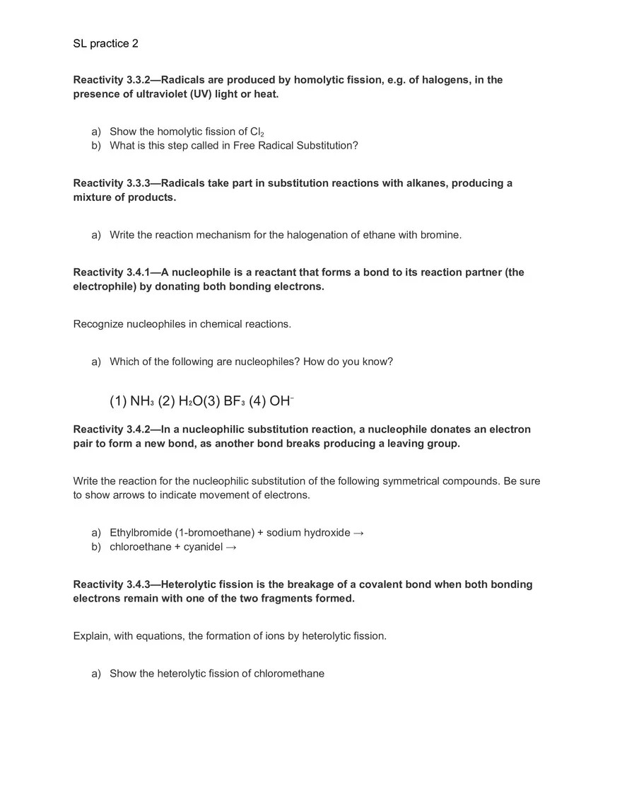 Org Worksheet Reaction Mechanisms - Page 2