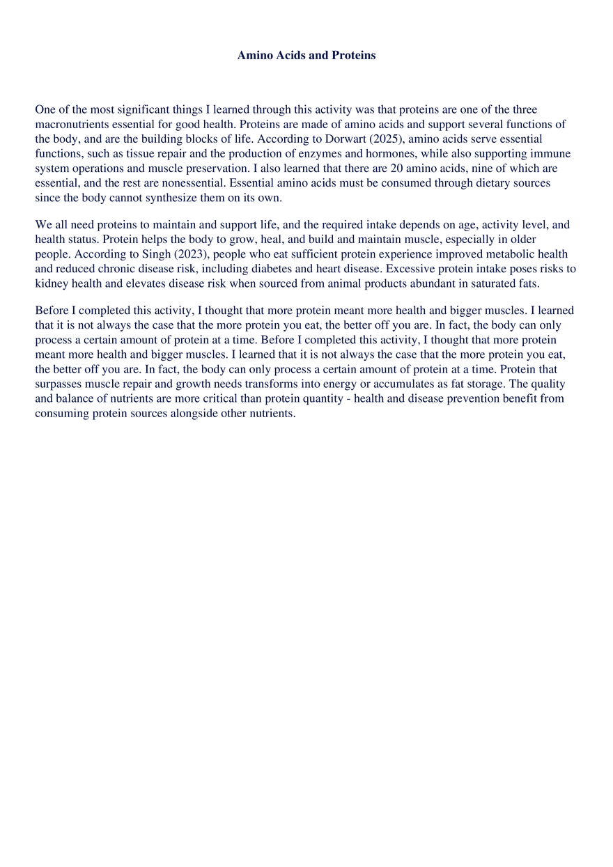 Amino Acids and Proteins - Page 1