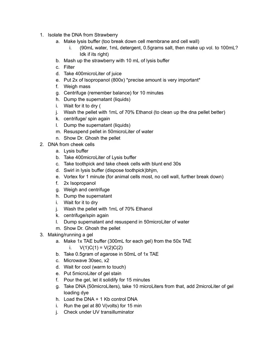 Biotech Lab Test Notes - Page 1