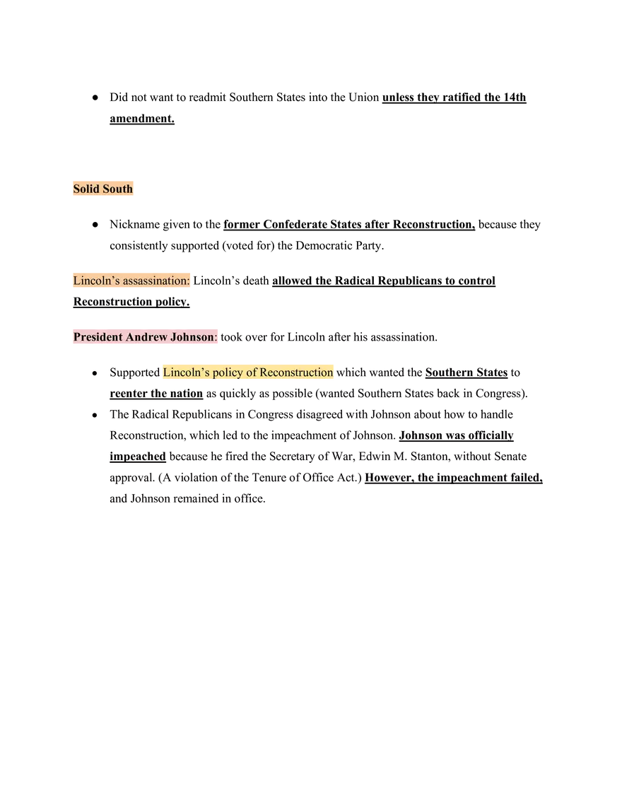 United States History Post-Civil War Reconstruction Era - Page 2