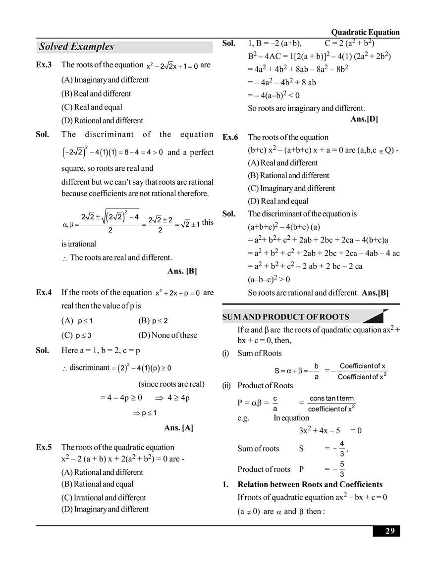 Quadratic Equation - Page 6
