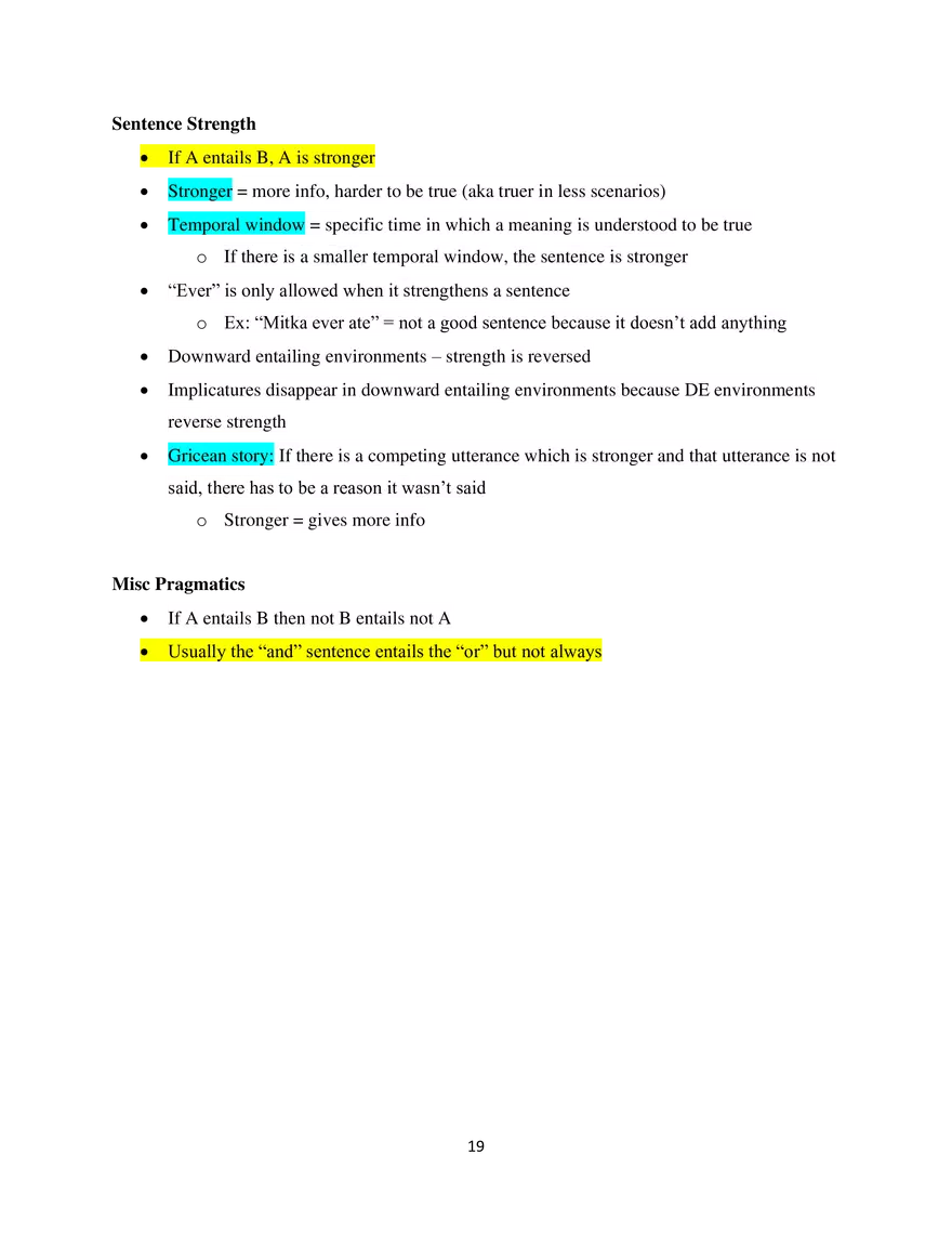 Linguistics Study Guide Pragmatics - Page 6