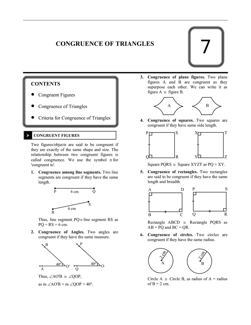 Congruence of Triangles - Page 1