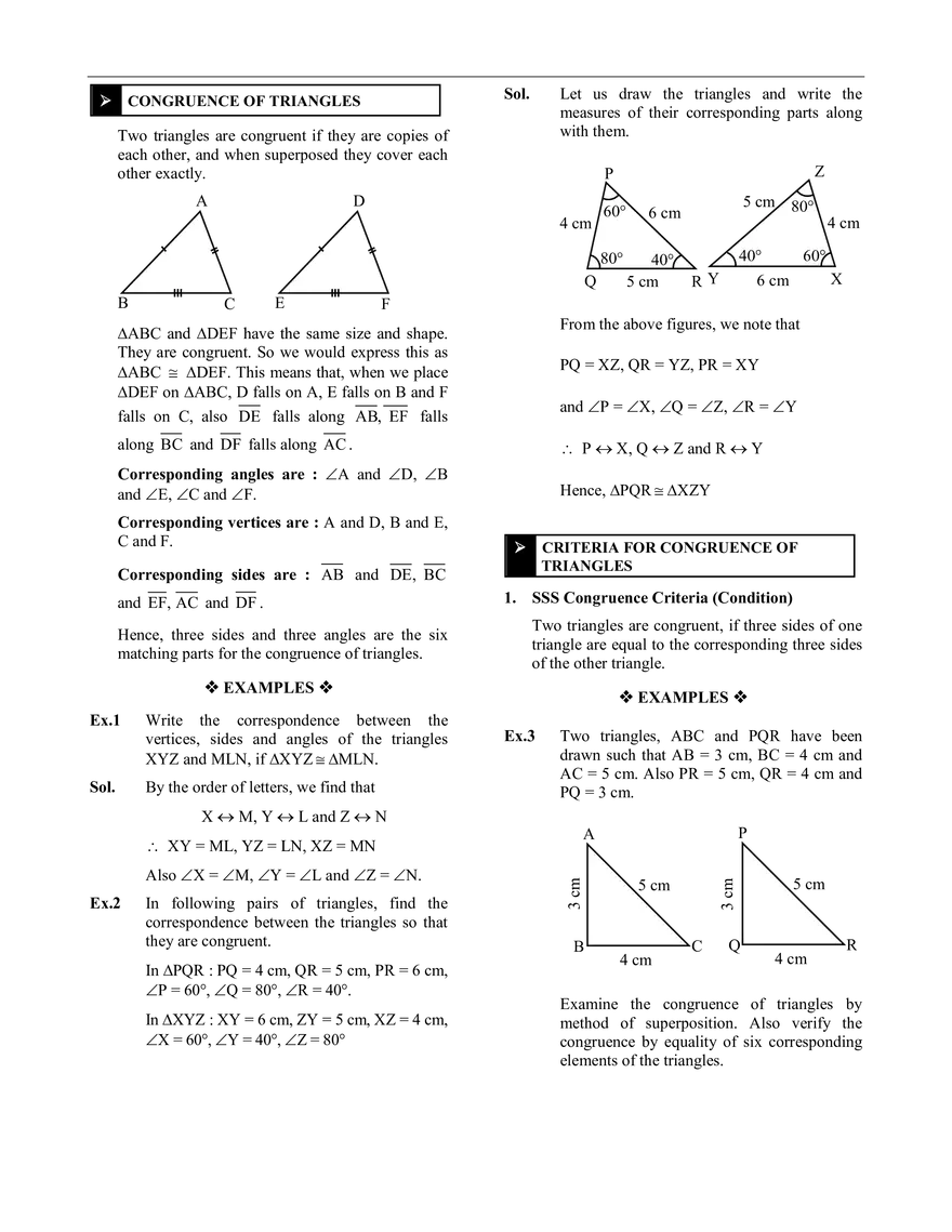 Congruence of Triangles - Page 2