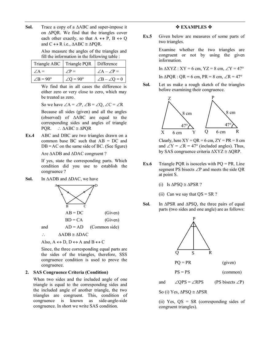 Congruence of Triangles - Page 3