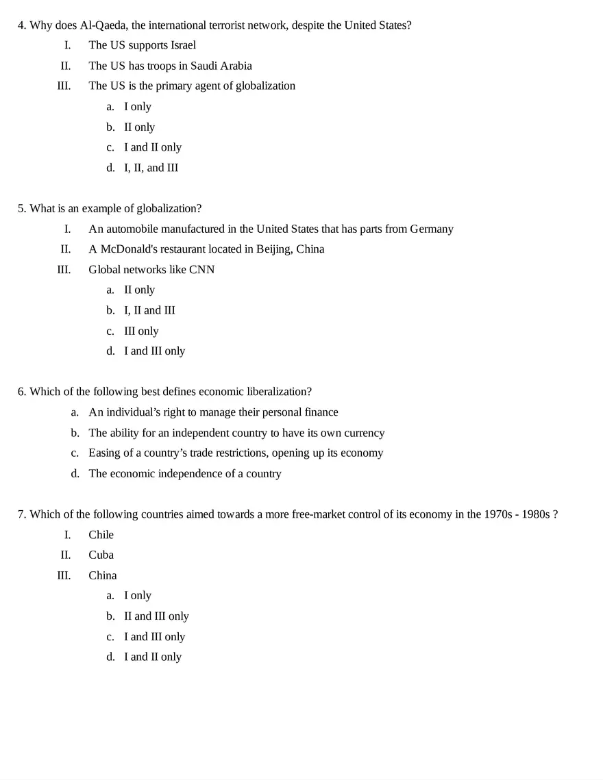 AP World History Unit 9 Quiz - Page 2