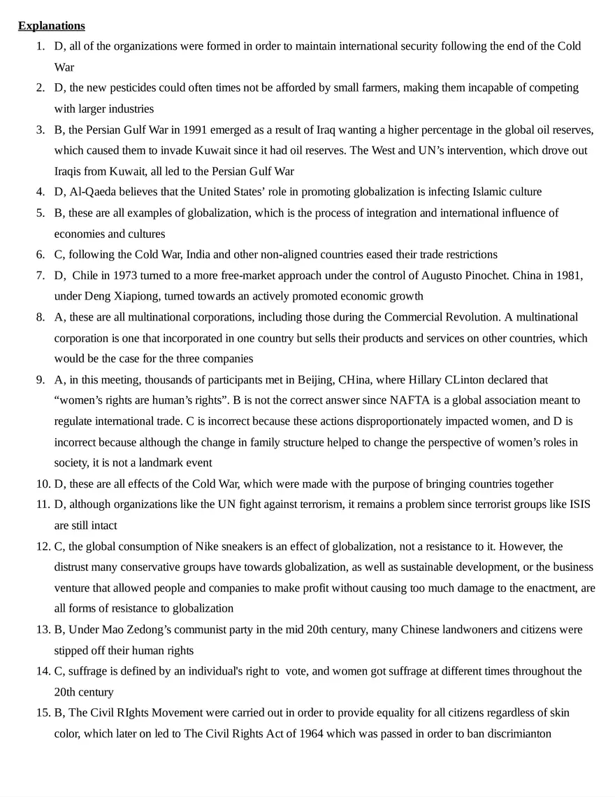 AP World History Unit 9 Quiz - Page 6