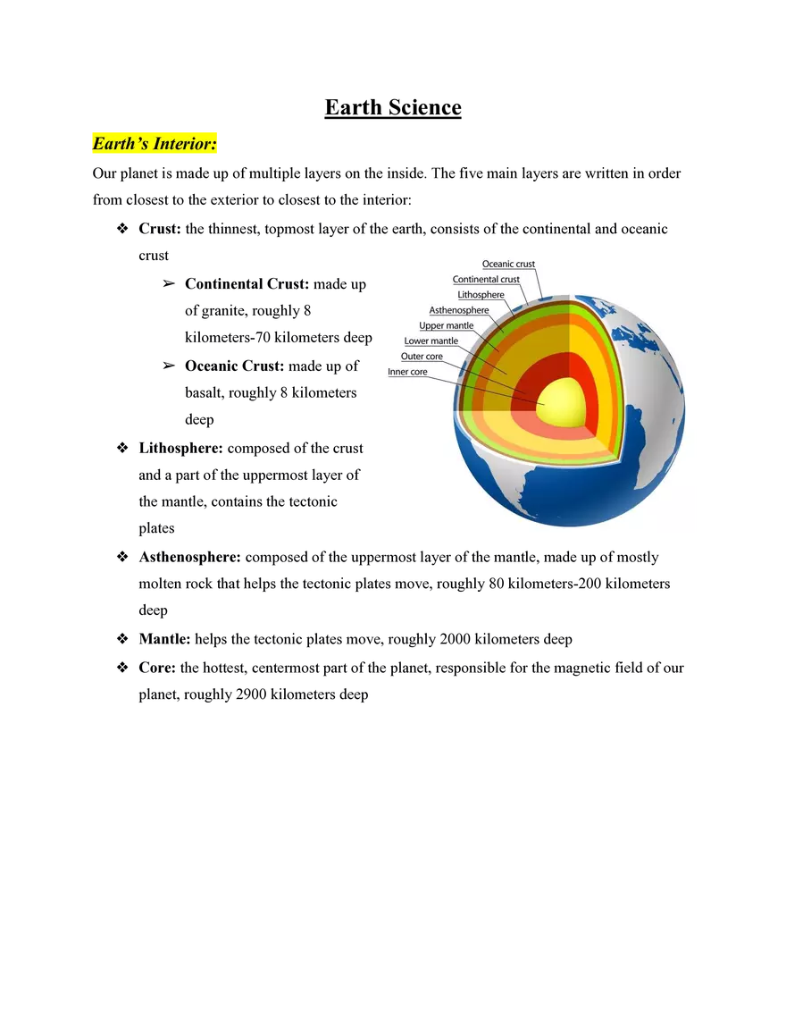 Earth Science - Page 1