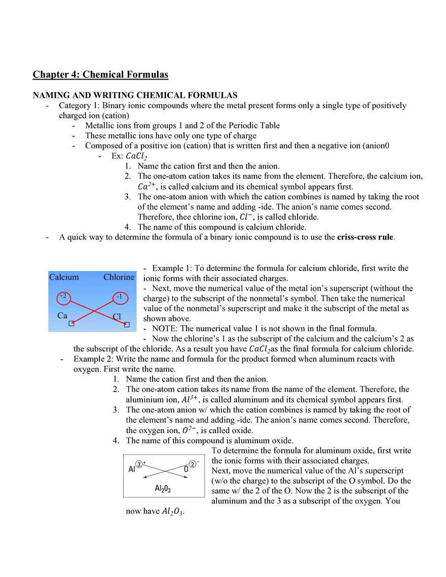 Chapter 4 Chemical Formulas - Page 1