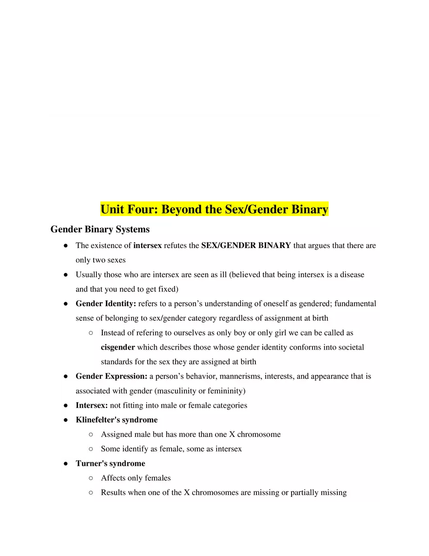 Women’s Psychology Unit 4 - Page 1