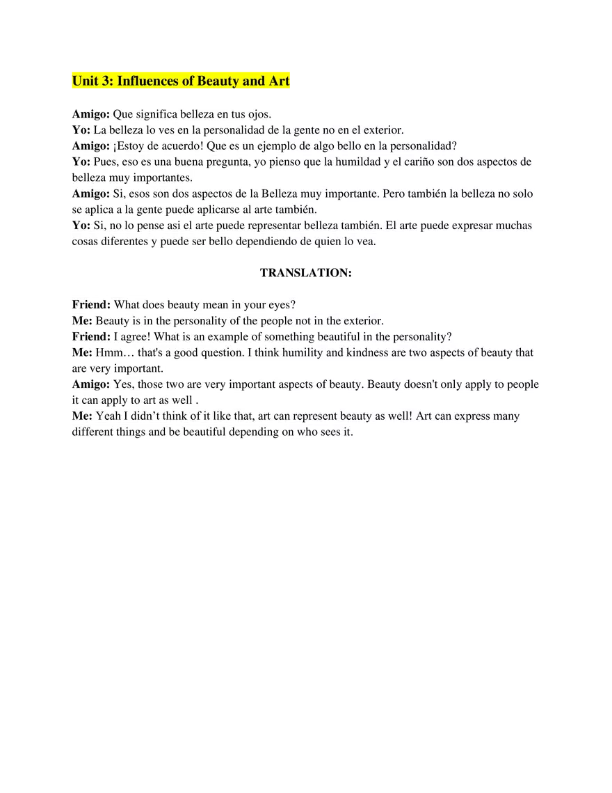 AP Spanish Language Real World Conversation Examples - Page 2