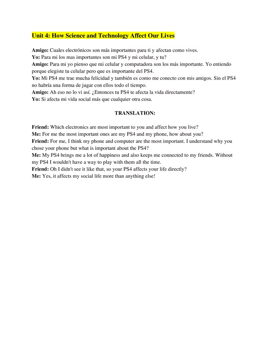 AP Spanish Language Real World Conversation Examples - Page 3