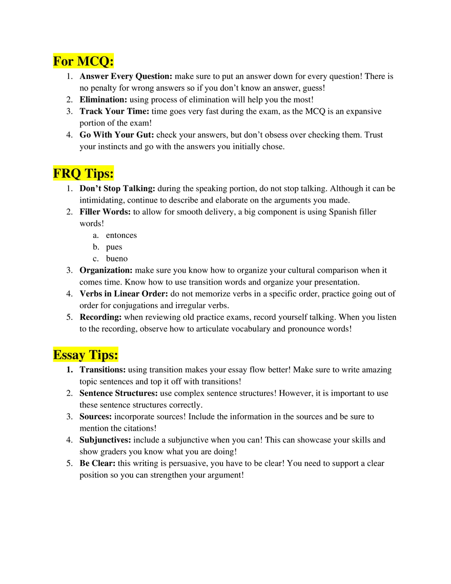 AP Spanish Language Real World Conversation Examples - Page 5