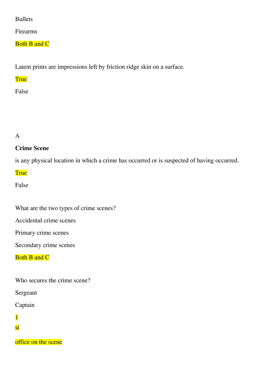 Study Guide Test 13 Crime Scene Investigations - Page 2