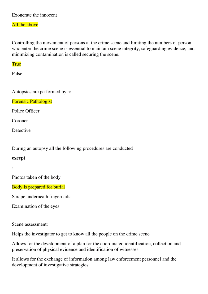 Study Guide Test 13 Crime Scene Investigations - Page 4