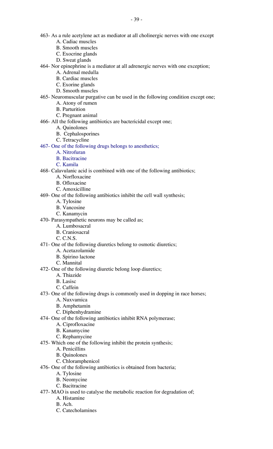 MCQs For Pharmacology - Page 33