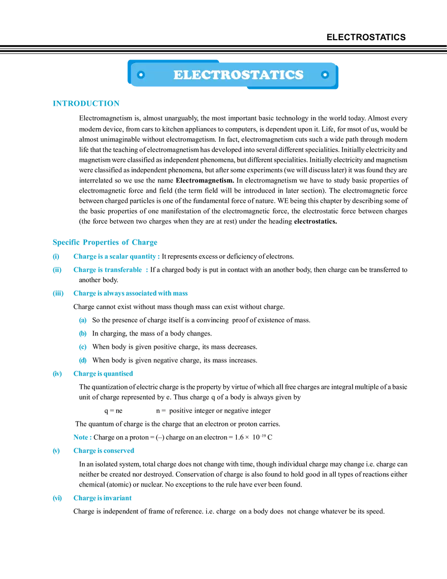 Electrostatics Notes - Page 1