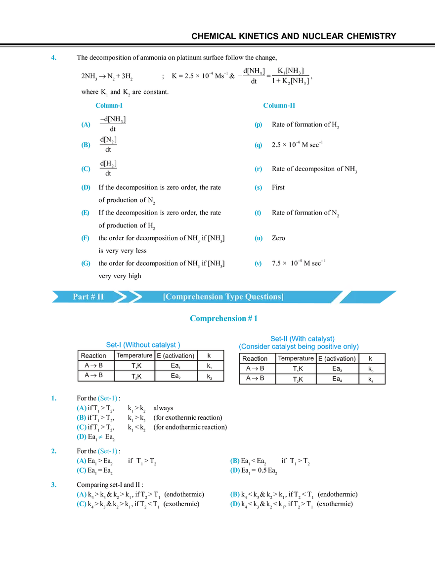 Chemical Kinetics and Nuclear Chemistry Exercise # 3 - Page 2