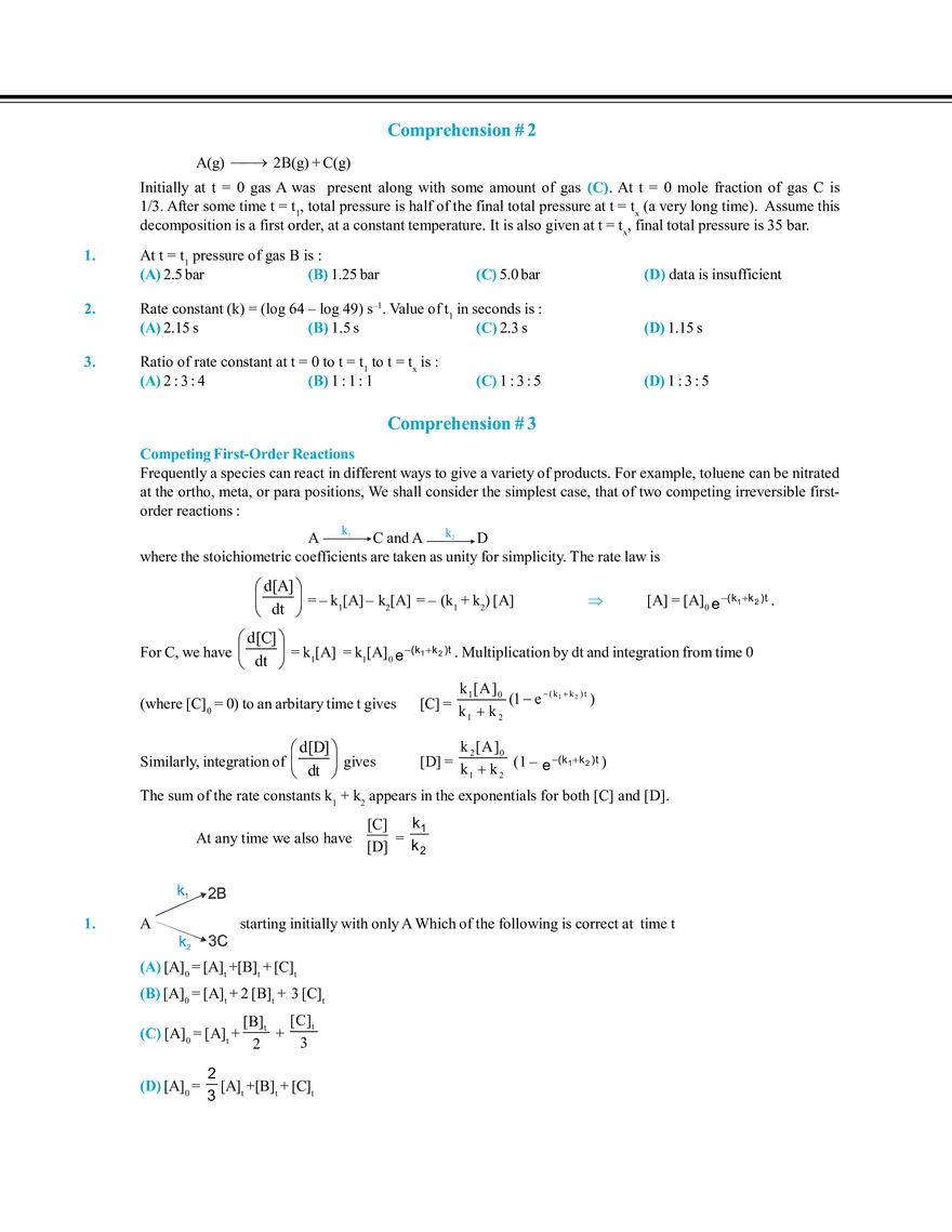 Chemical Kinetics and Nuclear Chemistry Exercise # 3 - Page 3