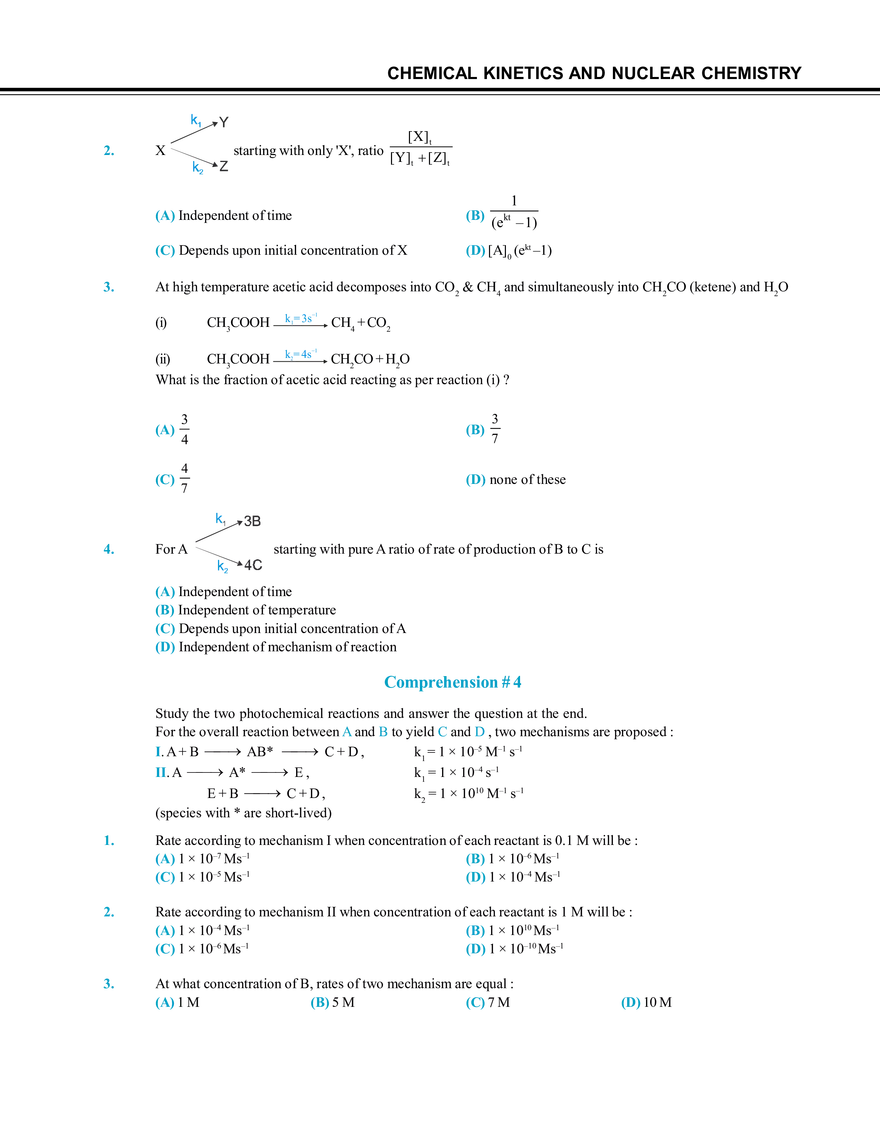 Chemical Kinetics and Nuclear Chemistry Exercise # 3 - Page 4