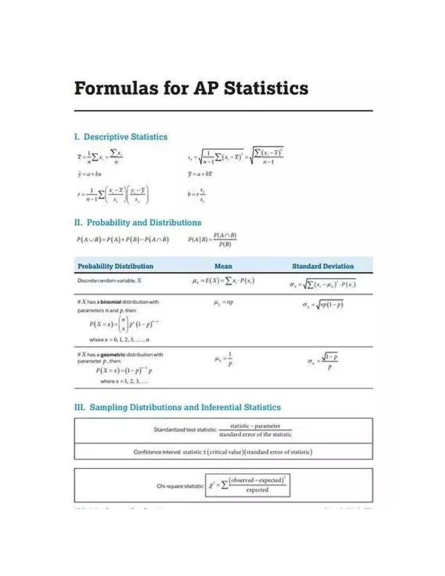 AP Statistics Study Guide - Page 27