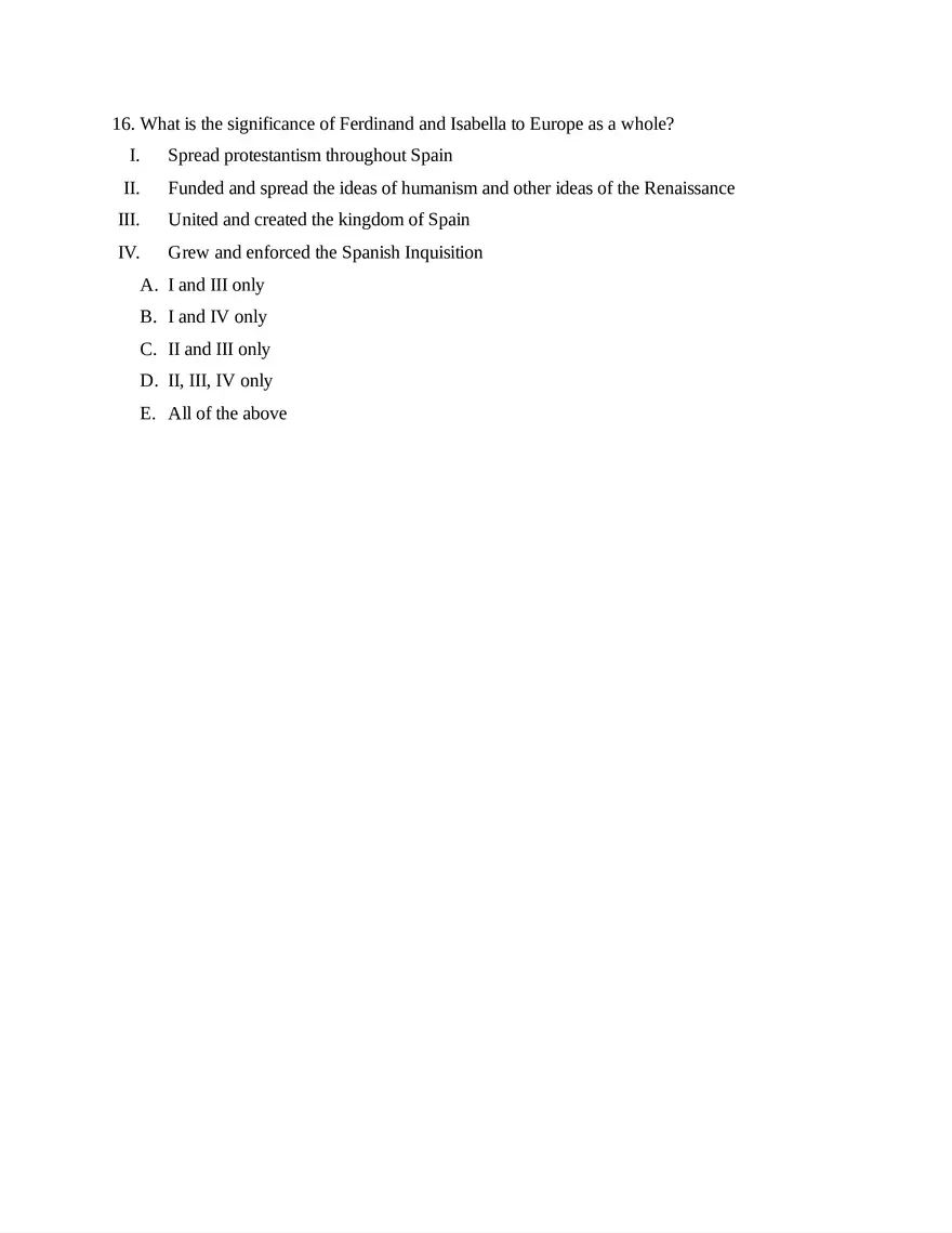 AP European History Unit 1 Quiz - Page 13